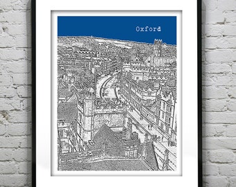 Oxford England Poster  Art Print UK United Kingdom Oxford University Item T2665