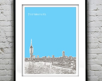 Portsmouth England Poster  Art Print UK Britain United Kingdom Item T4232