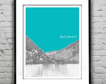 Hallstatt Austria Poster Art Print Skyline