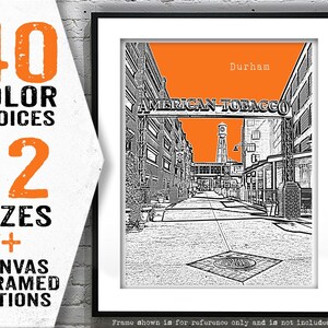 Durham North Carolina Poster Art Print City Skyline NC Item T5234