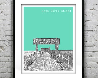 Anna Maria Island Florida Skyline Poster Art Print FL Item T1359