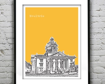 Moultrie GA Skyline Poster Art Print  Colquitt County Georgia Item T4272