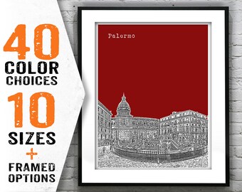 Palermo Italy Poster Art Print Skyline Item T1375