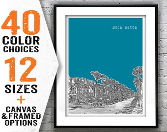 Boca Raton Florida Skyline Poster Art Print FL Item T2356