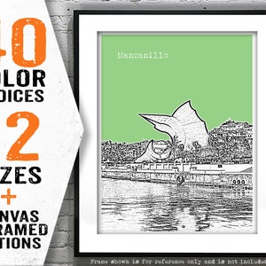 Manzanillo Mexico Skyline Poster Art Print Item T4833