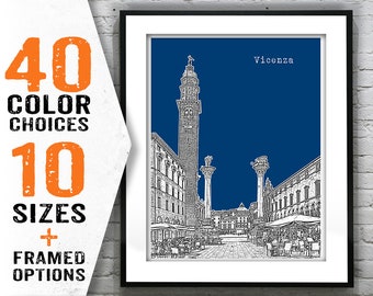 Vicenza Italy Poster Art Print Skyline Item T1654