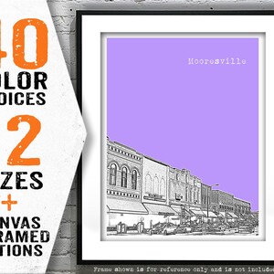 Mooresville North Carolina Poster Art Print Skyline NC Item T3100