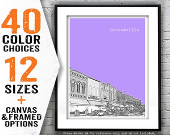 Mooresville North Carolina Poster Art Print Skyline NC Item T3100