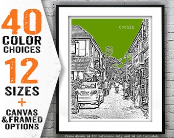 Cochin Kerala India Poster Art Print Skyline Item T4224
