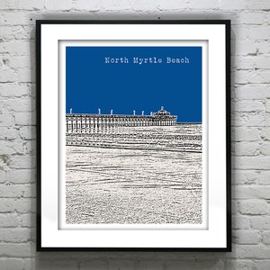 Myrtle Beach South Carolina Skyline Poster Art Print  Item T1031