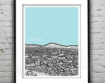 Atlixco Mexico Skyline Poster Art Print