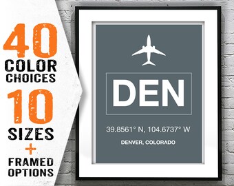 DEN Denver International Airport Aviation Poster Art Print Colorado Item T1982