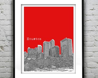 Houston Poster Texas  Print Art Discovery Green Park Item T1208