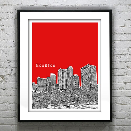 Houston Poster Texas Print Art Discovery Green Park Item T1208 Etsy