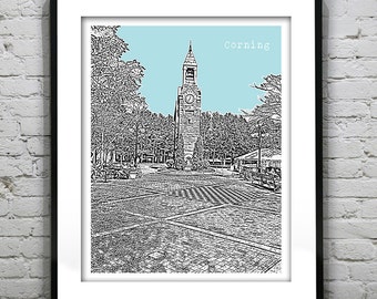 Corning New York Skyline Poster Art Print New York NY Item T4479
