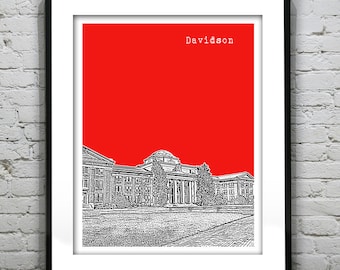 Davidson North Carolina Poster Art Print City Skyline NC