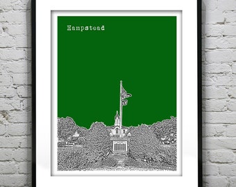 Hampstead New Hampshire Poster Print Art Skyline  NH