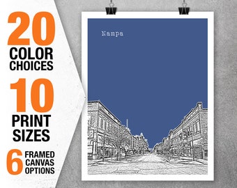 Nampa Idaho Poster Art City Skyline Print Item T5375