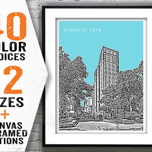 New York City Gramercy Park Skyline Poster Art Print Manhattan NY Item T2333