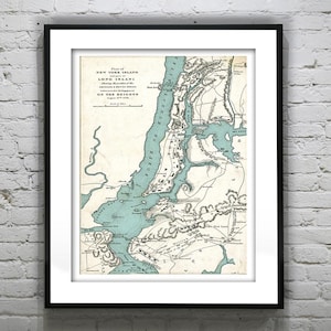 Map Poster Art Print Long Island New York Old Vintage Map Item T5114
