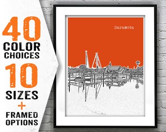 Sarasota Florida Skyline Poster Art Print FL Item T1958