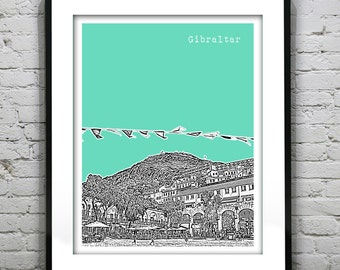 Gibraltar Poster Art Print skyline Version 1