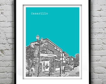 Camarillo California Skyline Poster Print Art California CA Version 1