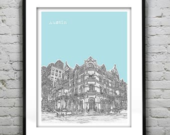 Austin Poster Skyline Poster Art Print Texas TX Item T2197