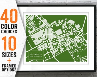 Portsmouth New Hampshire Blueprint Map Poster Art Print NH Item T4235