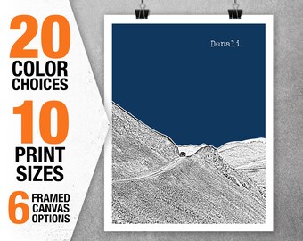 Denali National Park Alaska Skyline Poster Art Print AK Item T5451