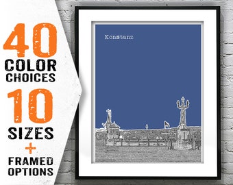 Konstanz Germany Poster Art City Skyline Print Europe Item T1902