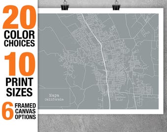 Napa California Blueprint Map Poster Art Print Several Sizes Available Item T5589