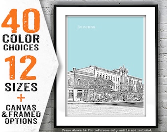 Ravenna Ohio Poster Print Art City Skyline OH Item T4169