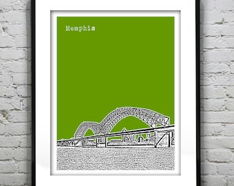 Memphis Tennessee City Skyline Poster Art Print Item T2702
