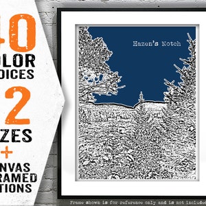 Hazen&#39;s Notch Vermont VT Skyline Art Print Poster Item T4206