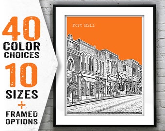 Fort mill Skyline Poster Art Print Image South Carolina SC Item T1438