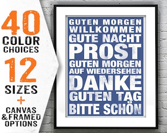 German Phrases Subway Wall Poster Art Print Decor Grunge Item T2888