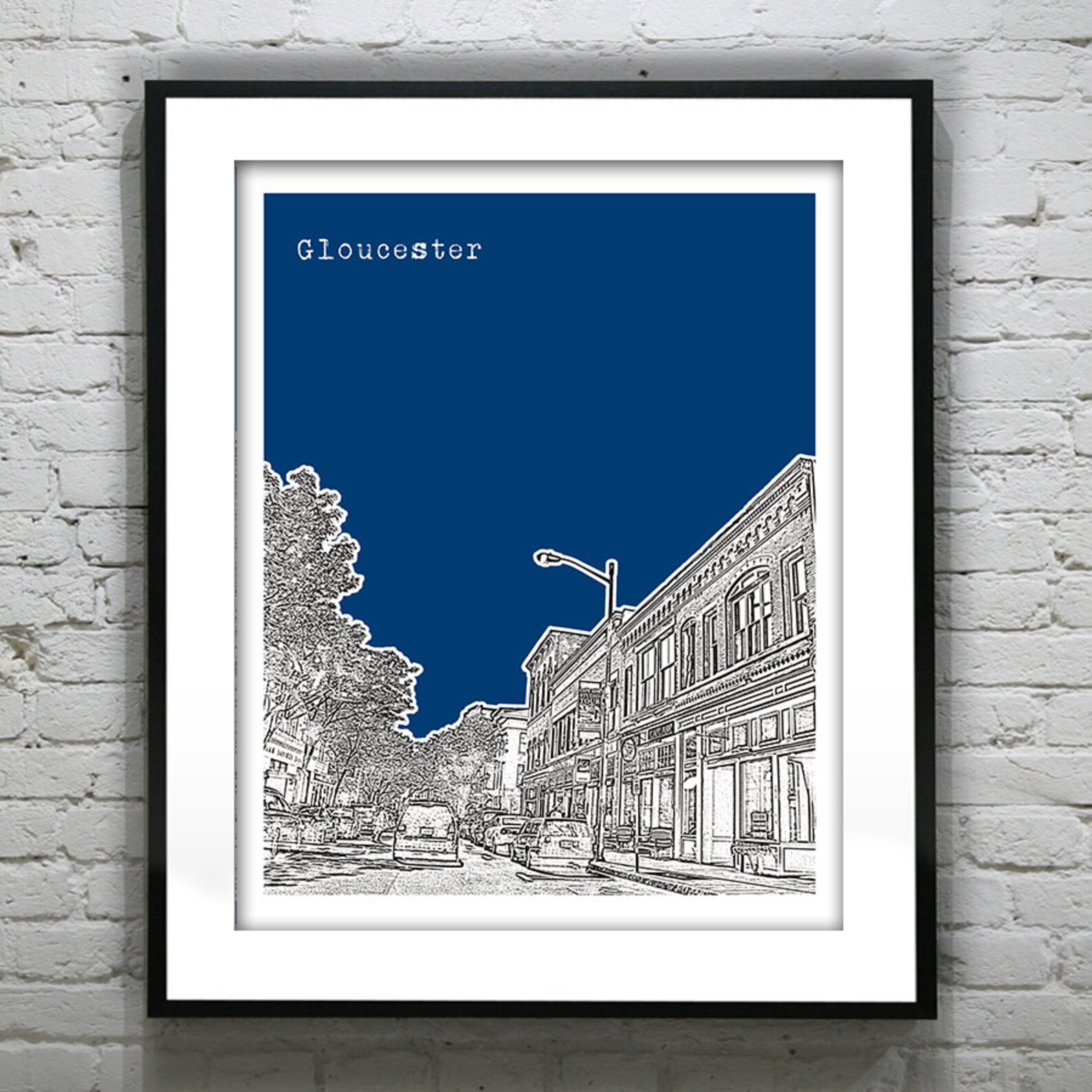 Gloucester Skyline Poster Art Print Massachusetts MA Item - Etsy