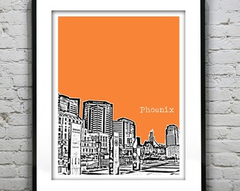 Phoenix Arizona Downtown Poster Print Art Skyline Item T4596