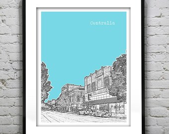 Centralia Illinois Poster Print City Skyline Art IL Item T4151