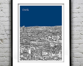 Cork Ireland Poster Print Skyline Travel Art Republic of Ireland Item T4389