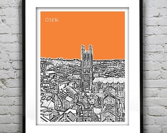 Cork Ireland Poster Print Skyline Travel Art the Republic of Ireland Item T4387