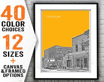 Custom Listing - Cornelius NC Skyline Poster Art Print