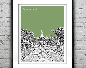 Pequannock New Jersey Poster Print Art Skyline NJ