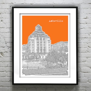 Asheville North Carolina City Skyline Poster Art Print NC Item T2699