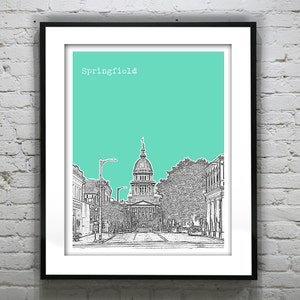 Springfield Illinois Poster Print Art Skyline IL State Capital Item T2576