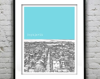 Reykjavik Iceland City Skyline Poster Art Print Item T1158
