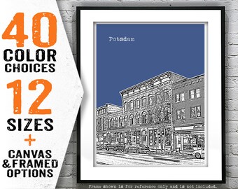 Potsdam New York Skyline Poster Art Print Item T4663