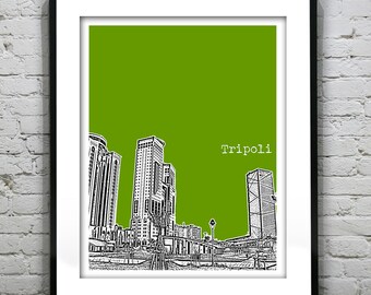 Tripoli Libya Poster Art Print City Skyline Downtown Item T4462
