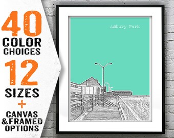 Asbury Park Skyline Poster Art Print New Jersey NJ Item T1059
